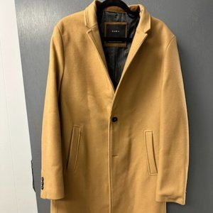 Mens car length wool coat